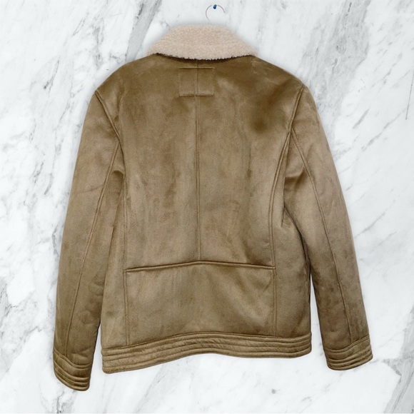Club Room Tan Faux Suede Sherpa-Lined Jacket - Picture 5 of 12